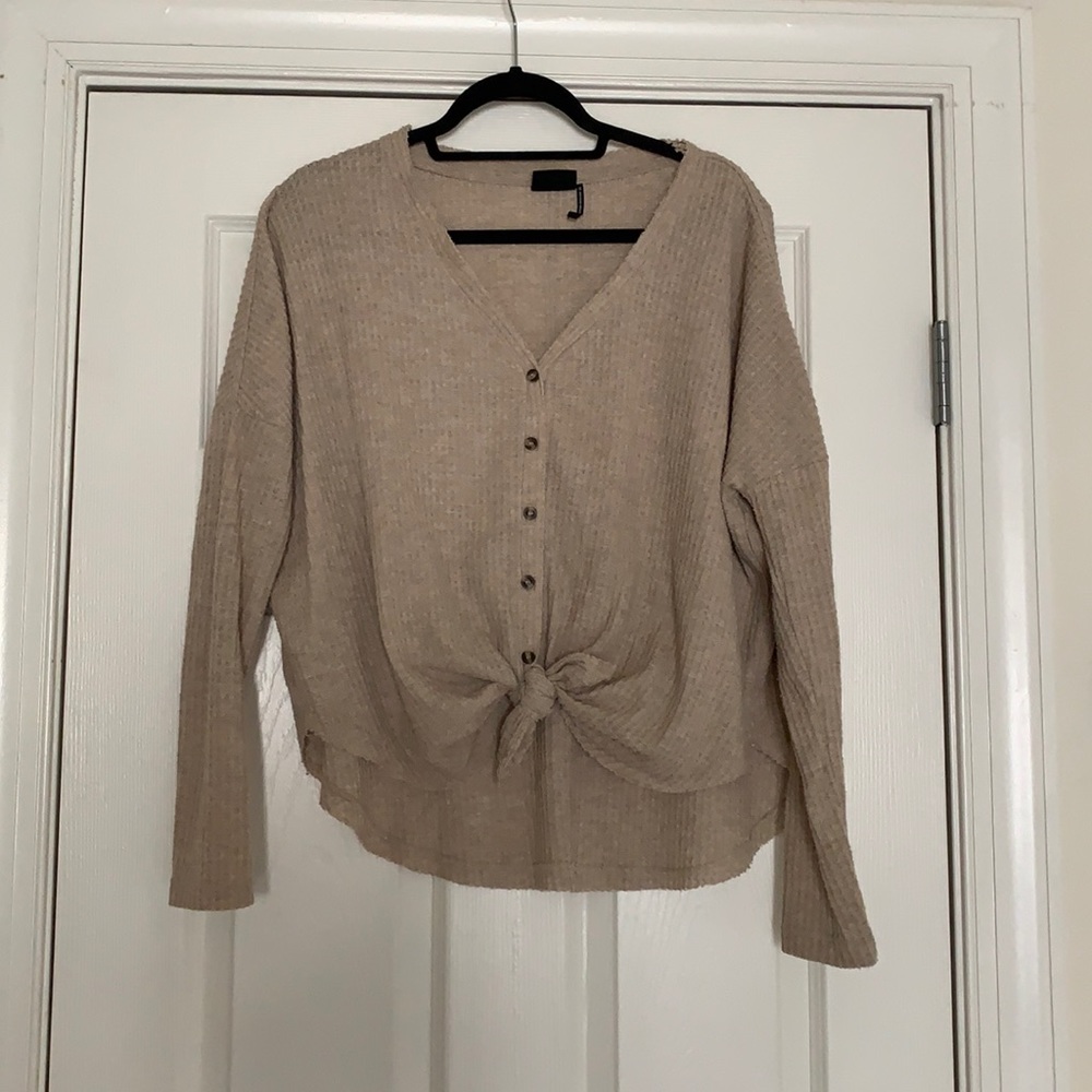 Urban Outfitters Oversized Cozy Waffle Top